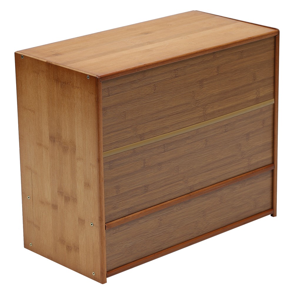 Small Bamboo Kitchen Pantry Sideboard with Sliding Doors and Ample Storage