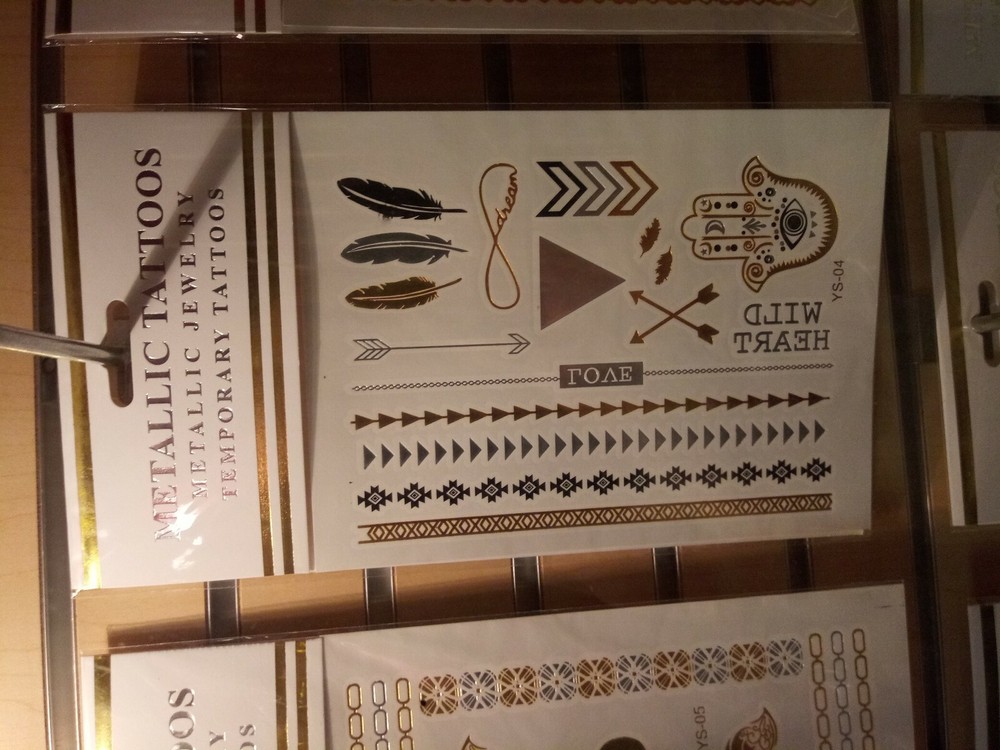 Metallic temporary Tattoos *32 Sheets*