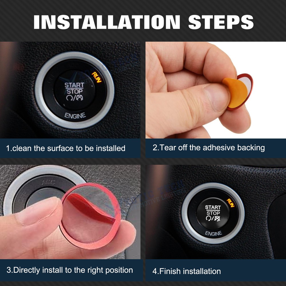 Black Ignition Engine Start Stop Push Button Cover For Dodge Charger Durango Ram