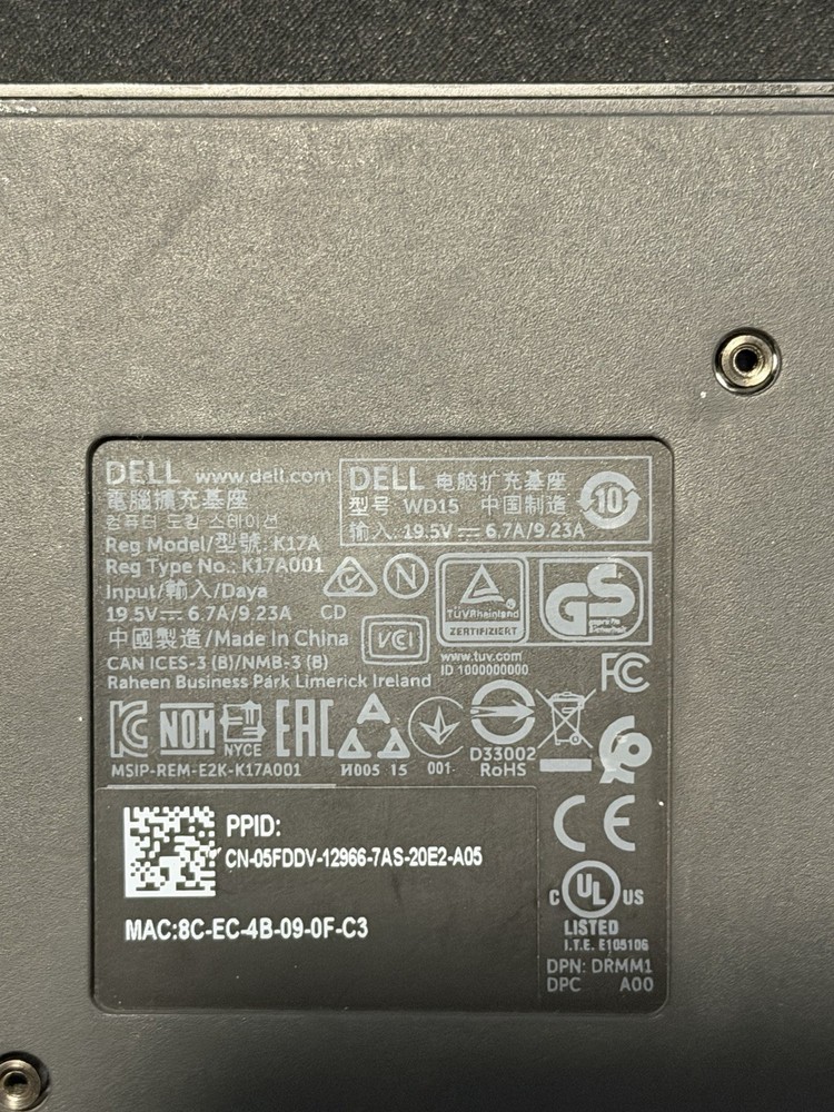 Dell USB-C Docking Station - K17A001