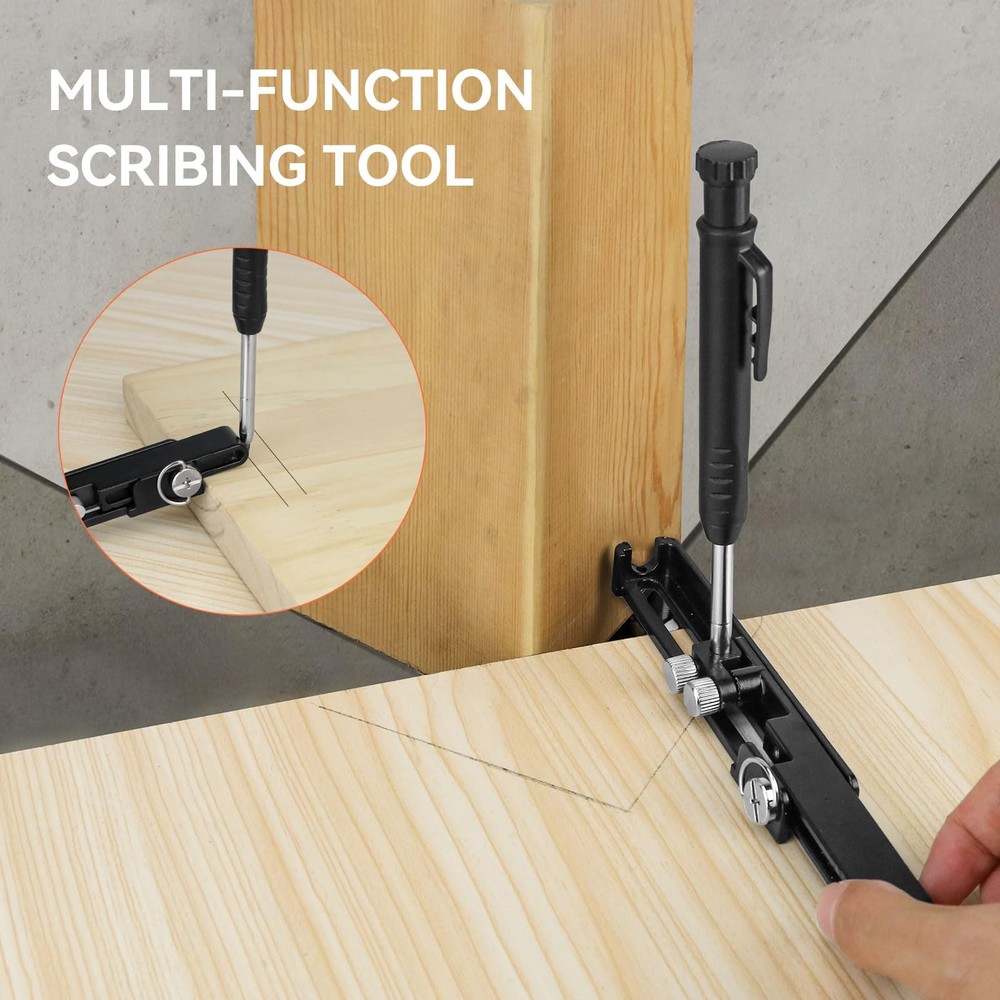 Multi-function Scribing Tool, Aluminum Alloy, Deep Hole Pencil, Woodworking