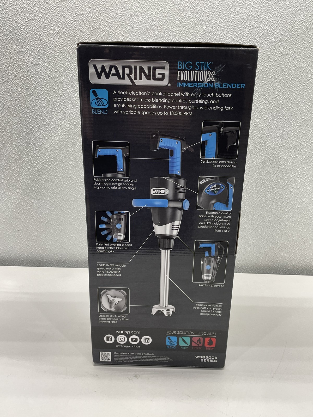 Waring WS8500X 12in Heavy Duty Big Stik EvolutionX Immersion Blender