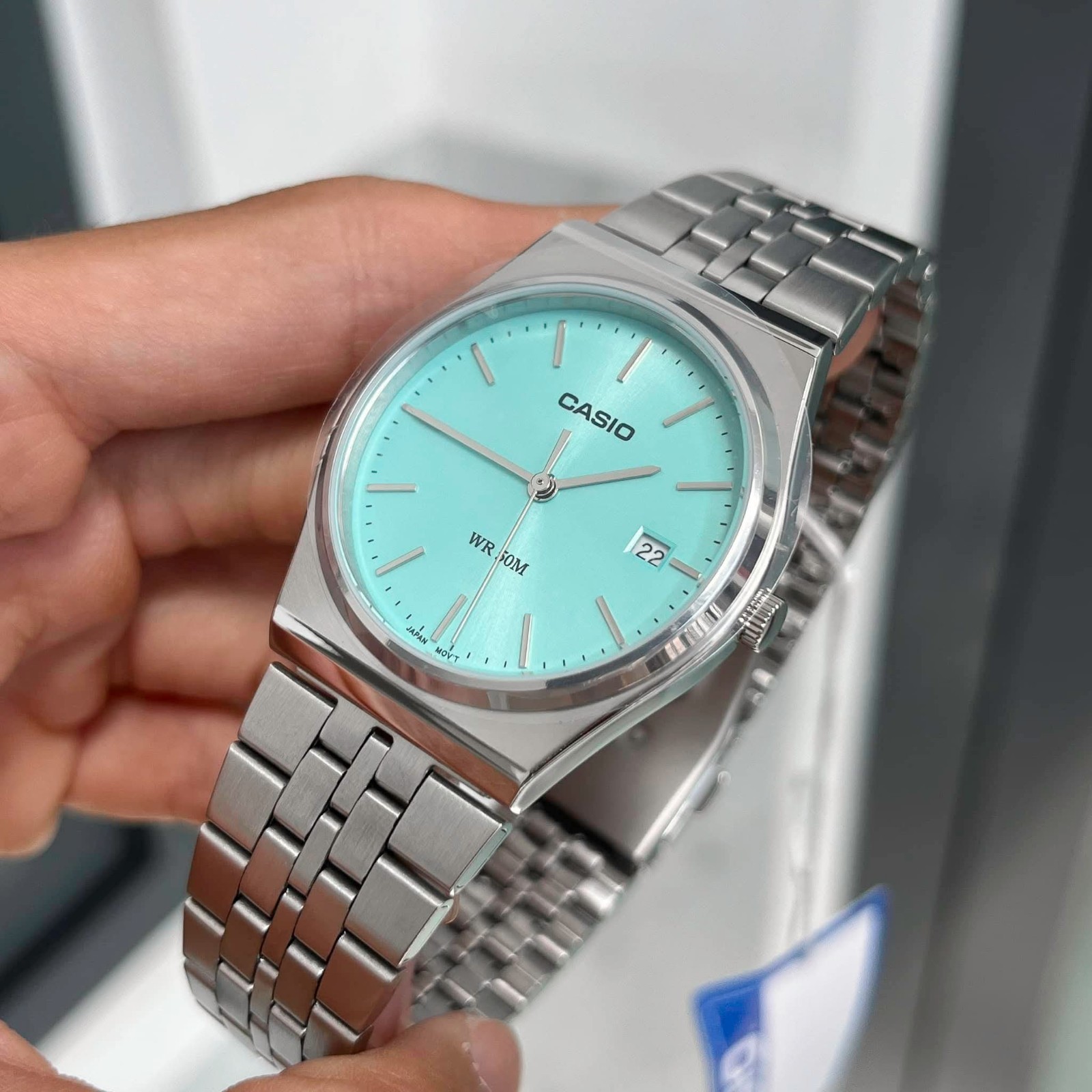 Casio MTP-B145D-2A1 Tiffany Blue Dial Stainless Steel Quartz Men’s Watch