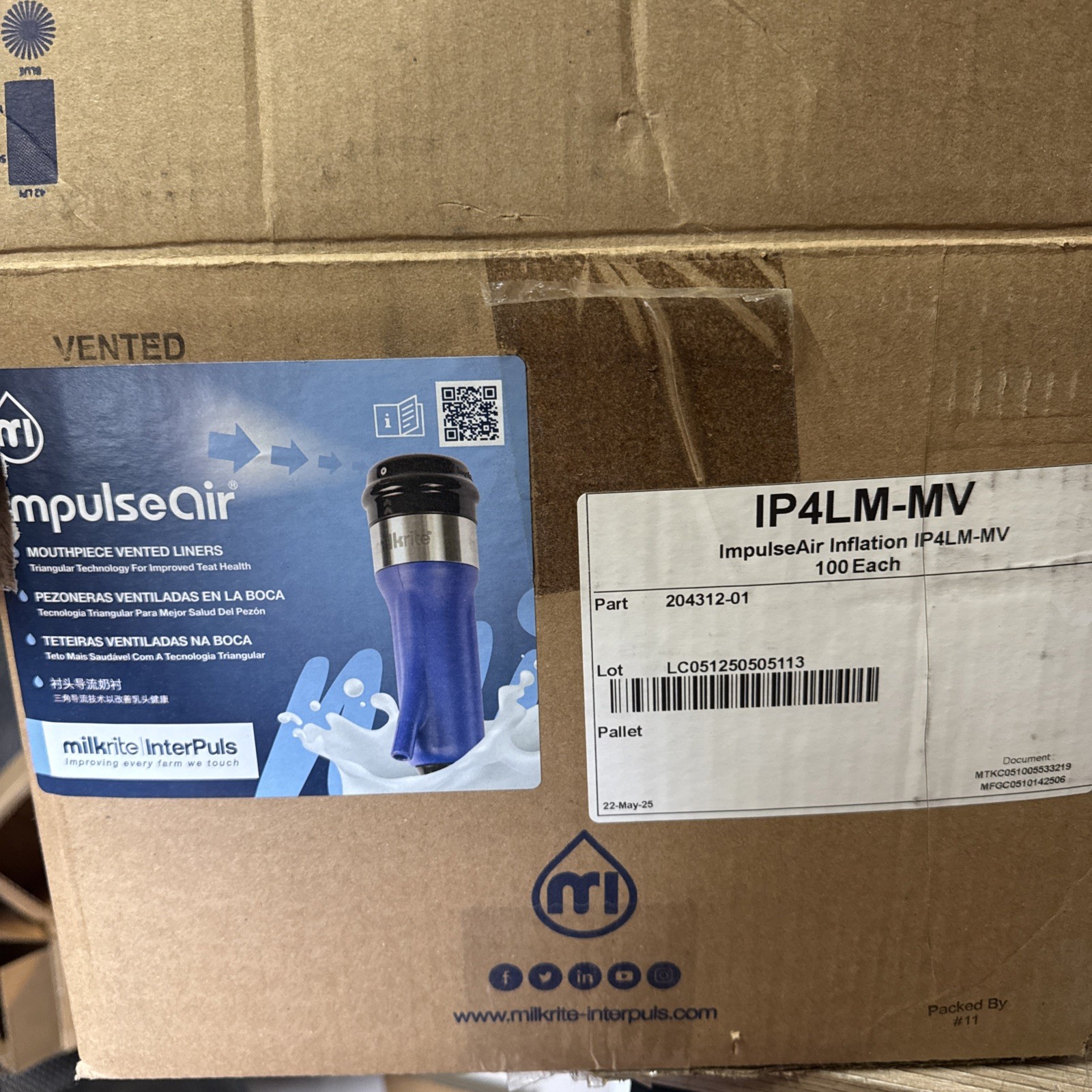 IP4LM-MV Impulse Teat Cup Milking Connector Rubber Liner Dairy Black 100 IP4-LM