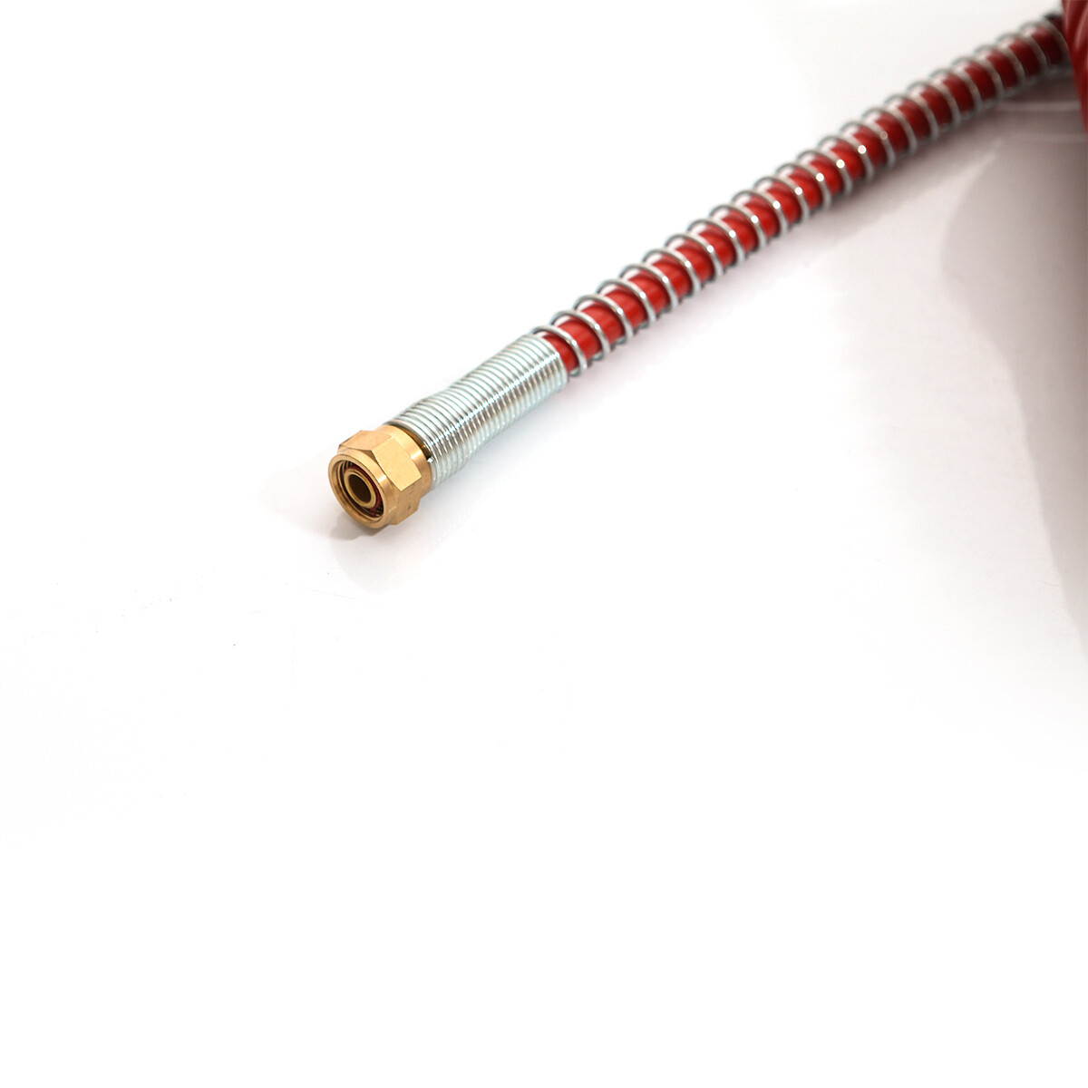 15' RED AND BLUE COIL COILED AIR LINE HOSE SET - TRAILER BRAKE - 1/2" Fittings