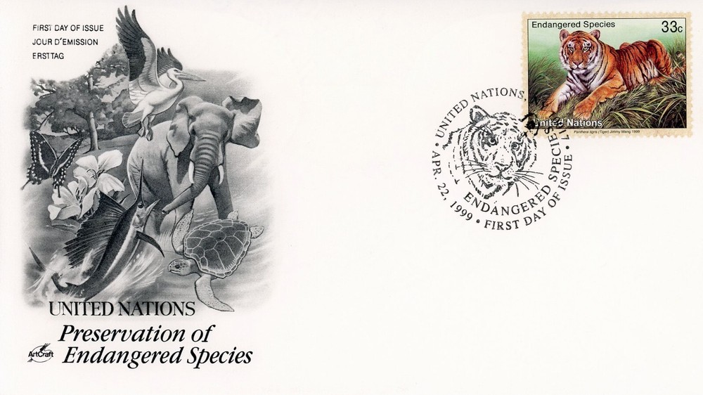 United Nations 757-760a FDC Endangered Species Set