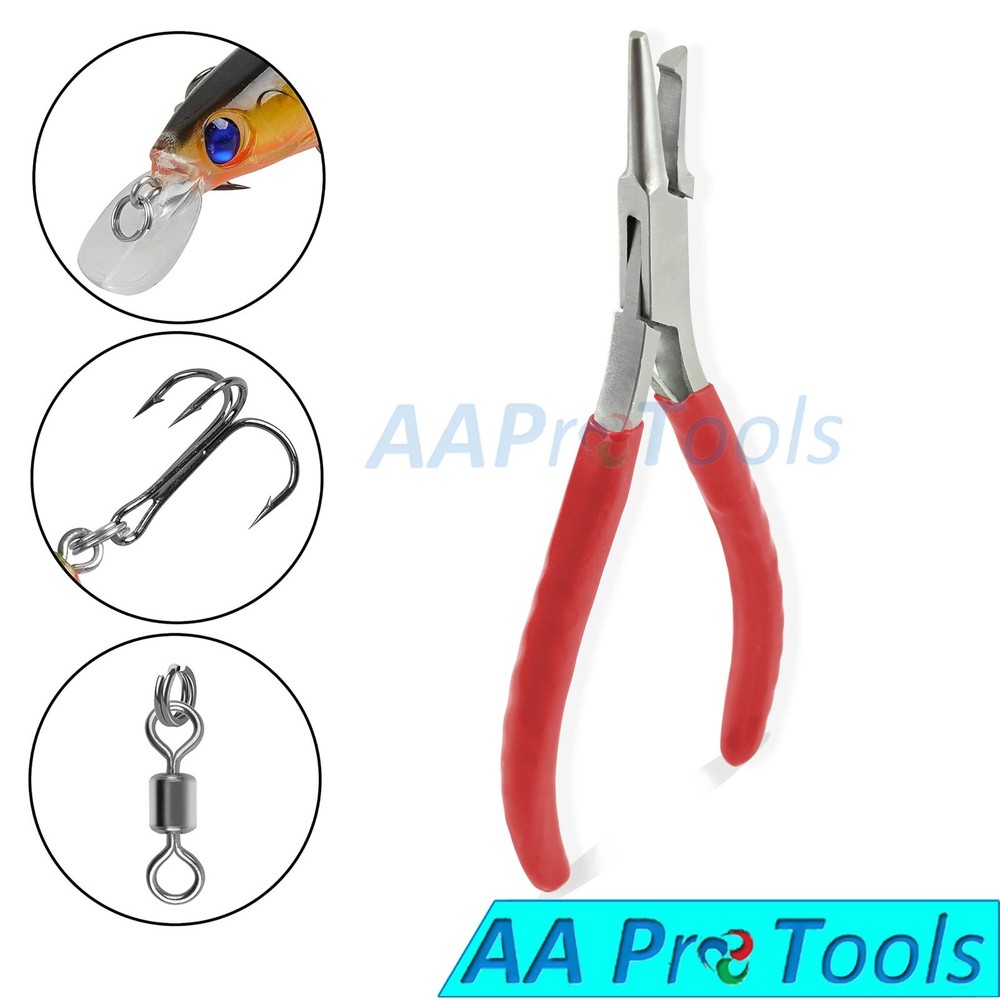 AA Pro: Small Split Ring Plier - Dipped Handle 5 Inch RED Color PVC Handle