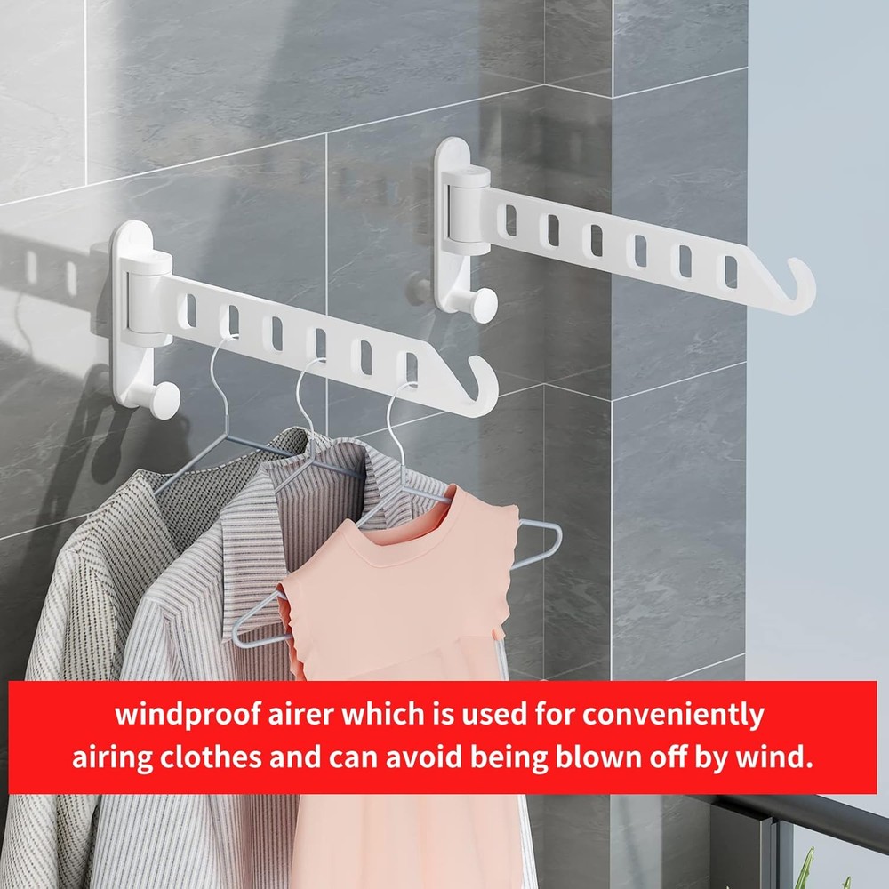 JOOM Laundry Drying Rack Wall Mounted Clothes two pack, White