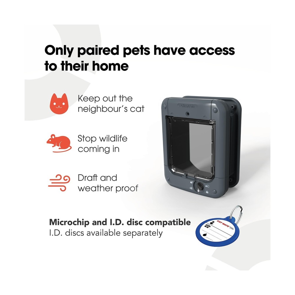 Closer Pets Microchip Activated Cat Flap (360) - ISO and AVID Compa... Fast Ship