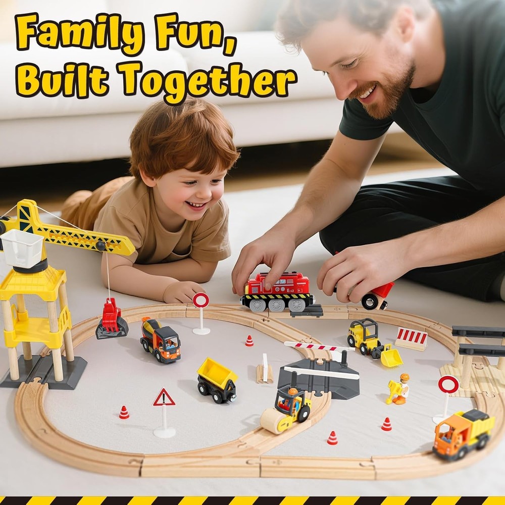 Educational Wooden Train Set for Ages 2-4: Imaginative Play & Problem Solving