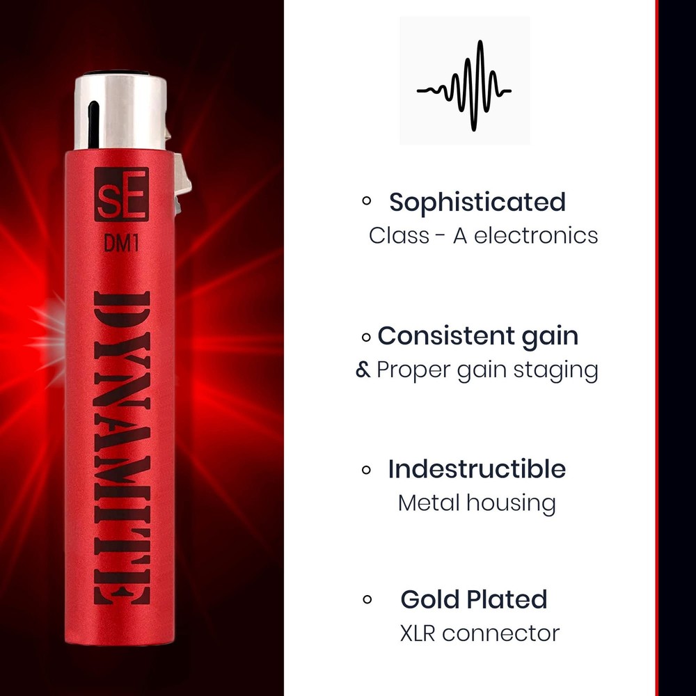 Active In-line Microphone Preamp with 28dB Gain & 2 XLR Cables Bundle