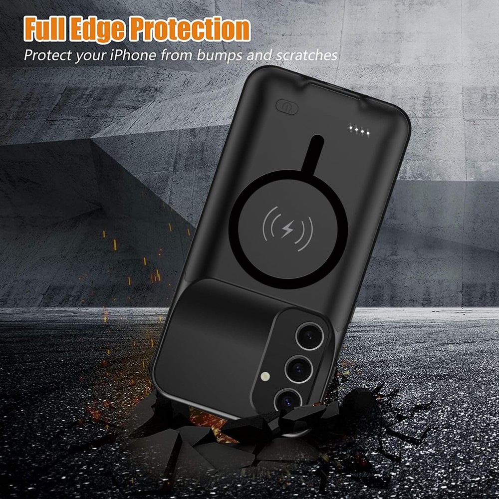 Galaxy S24 Plus 12000mAh Battery Case Wireless Charging + Screen Protector