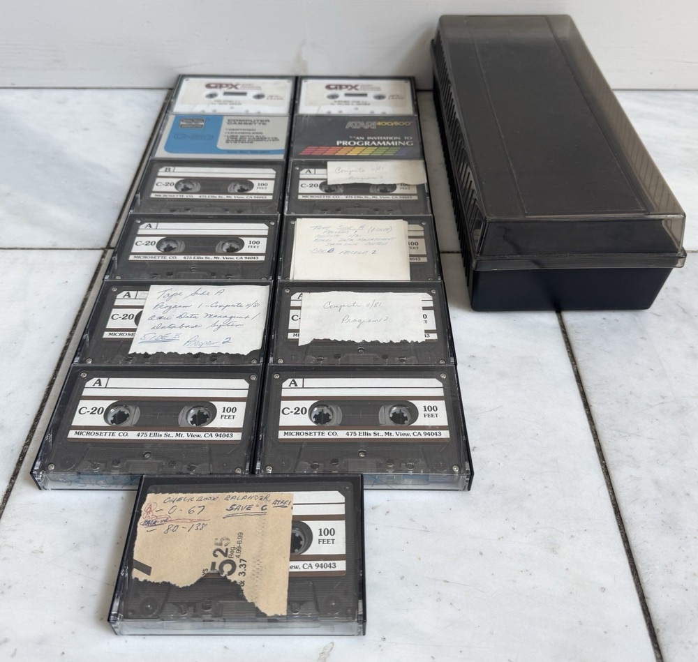 Vintage C-20 Cassettes Computer Programs Atari APX Program Exchange W Case