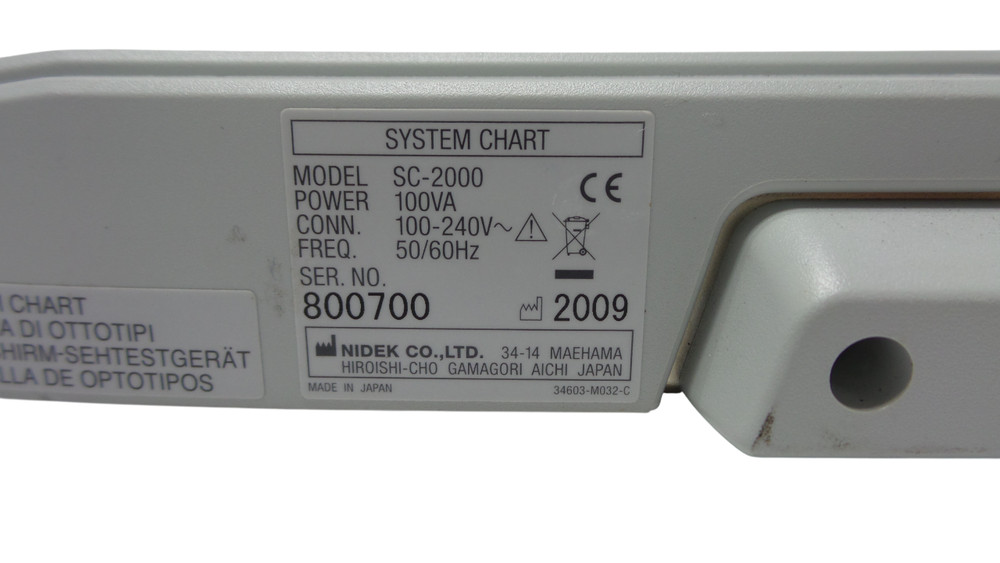 Nidek SC-2000 LCD System Chart - Free Shipping