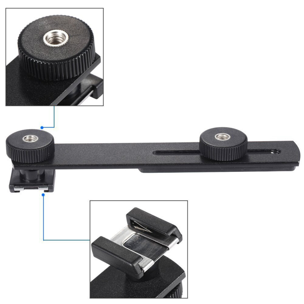 Double-head Bracket Flash Light Stand Mounted Flashlight Dual Camera