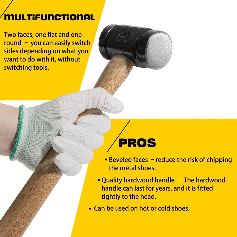 36oz Double Faced Rounding Hammer Blacksmith Farrier Tool