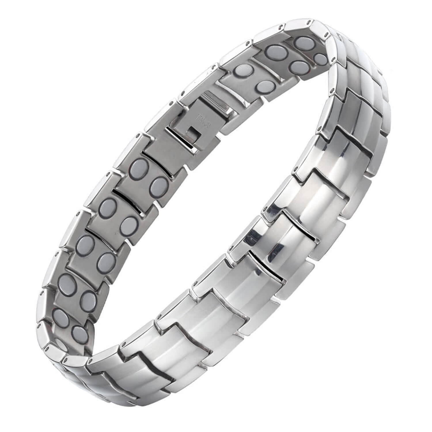 Silver Magnetic Bracelet Enhance Balance Energy Power Joy Perfect Gift Men Women