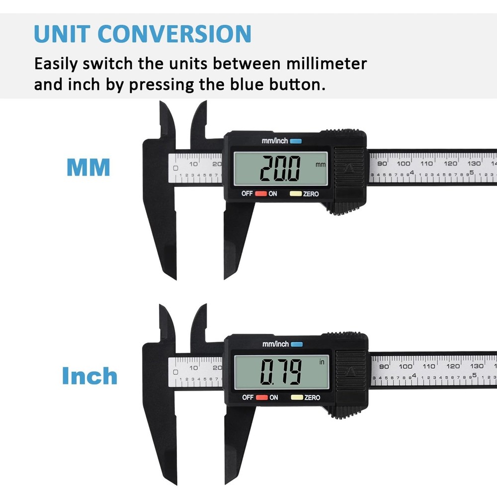 Digital Caliper, 06" Calipers Measuring Tool Electronic Micrometer Caliper w...