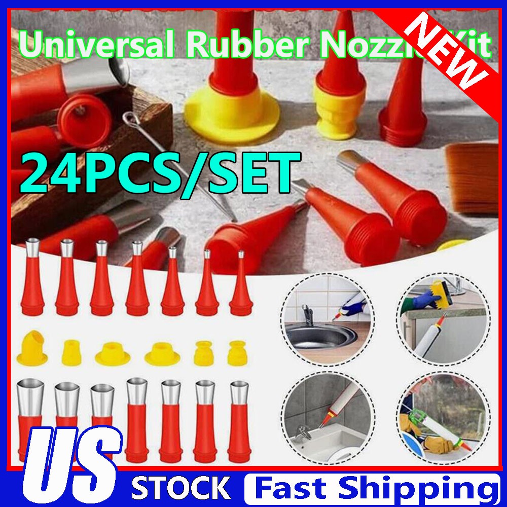 Universal Integrated Rubber Nozzle Tool Kit Reusable 24 Piece Rubber Nozzle Tool