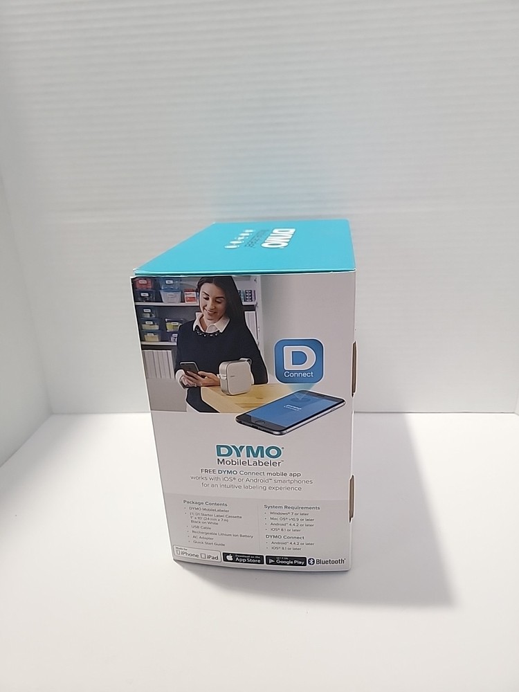DYMO MobileLabeler 1982171 Bluetooth Label Maker Tape D1 iOS Android Mac Windows