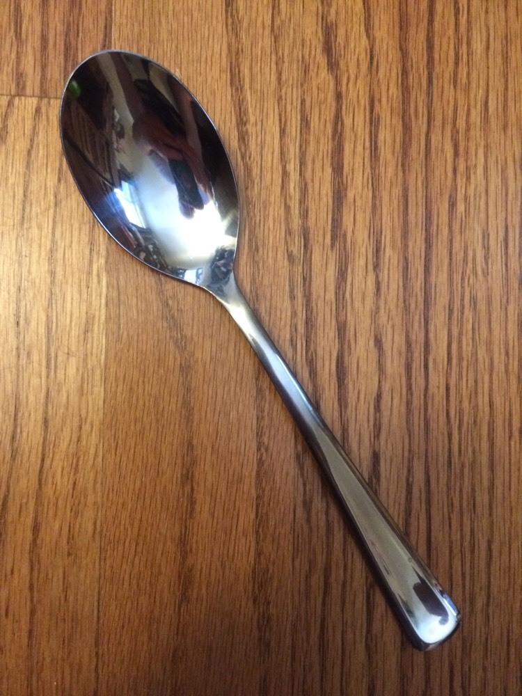 Hampton Silversmiths Stainless Glossy HSV143 Plain Outlined OVAL SOUP SPOON 7+"