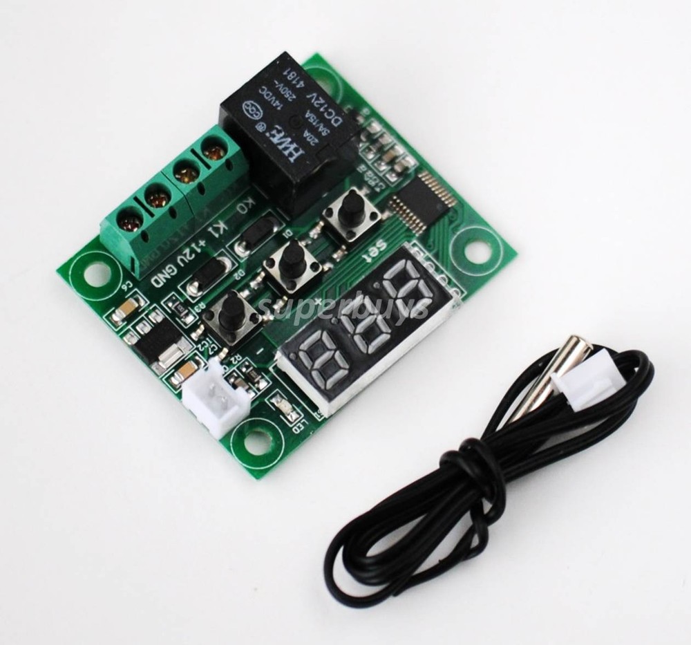 Temperature Control Switch DC12V Indicator Regulator Thermostat Thermometer Temp