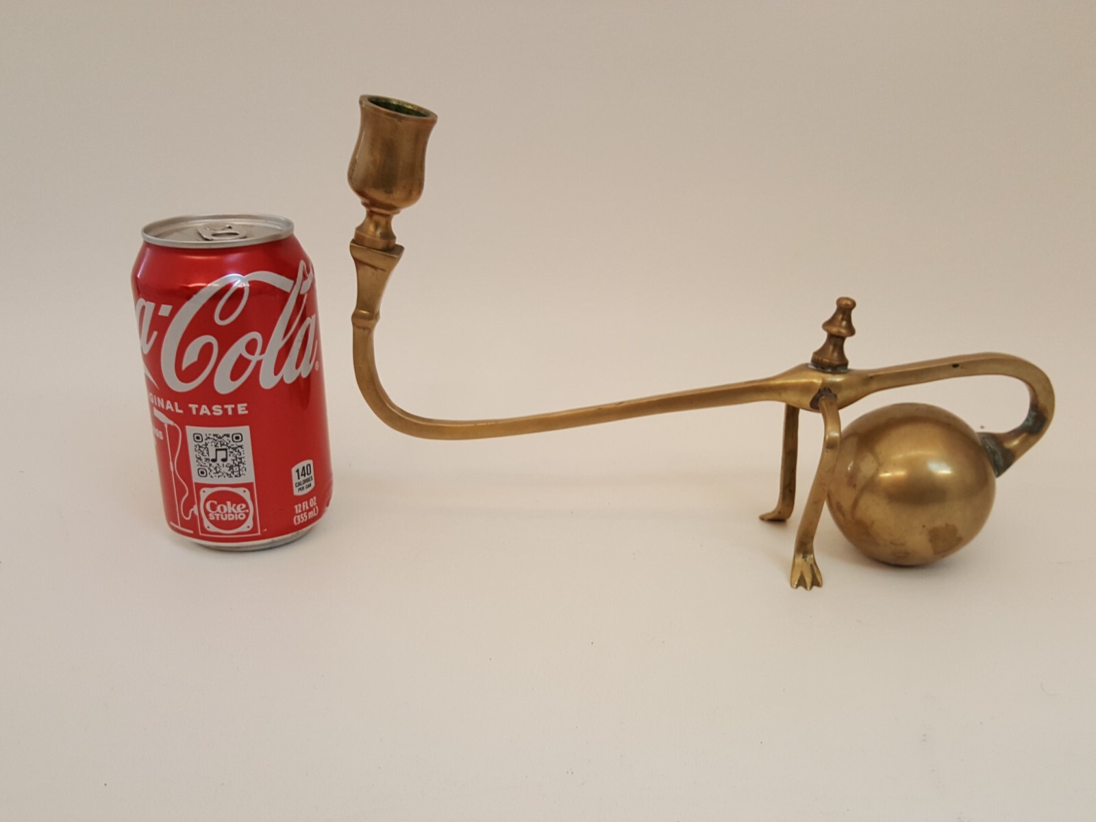 Antique brass cantilever candle holder for piano etc