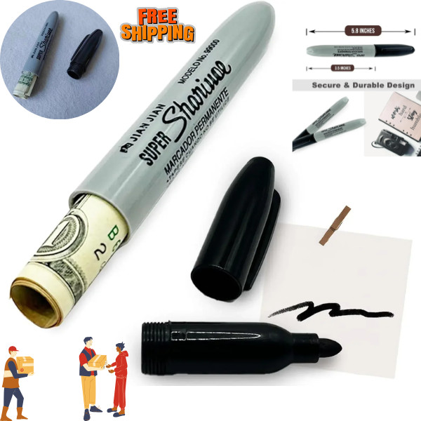 Secret Stash Pen – Hidden Compartment Marker Diversion Safe – Discreet Storage