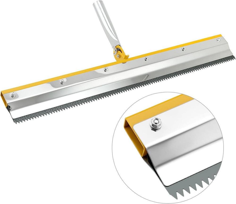 QWORK Self-Leveling Cement Tool Kit, 9" & 20" Spike Rollers with Scraper and Spi