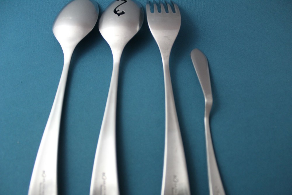 Studio William LARCH SATIN Serving (4pc Set) Tablespoon Pierced Fork China