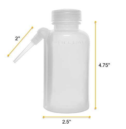 Wash Bottle, 250ml - Polyethylene - Translucent, Unbreakable - Screw Cap with...