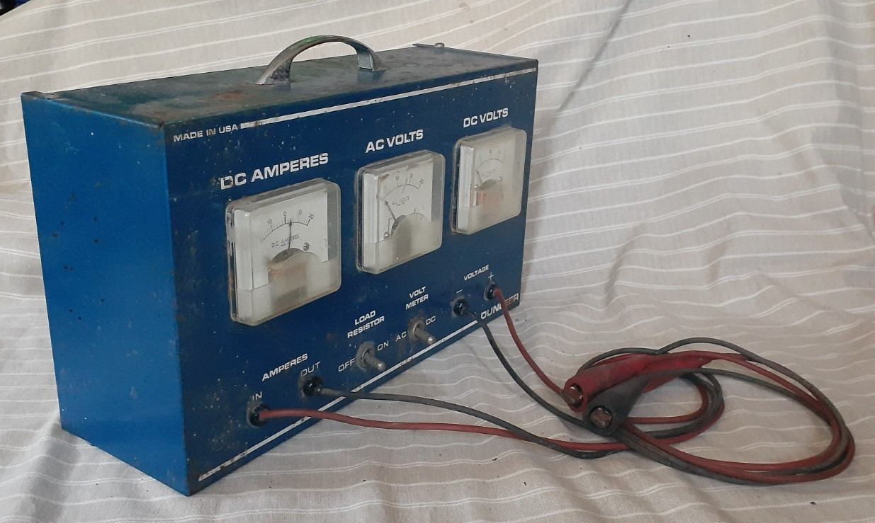 Vintage Dunleer Automotive Car Portable Alternator Tester AC/DC Volts, Ammeter