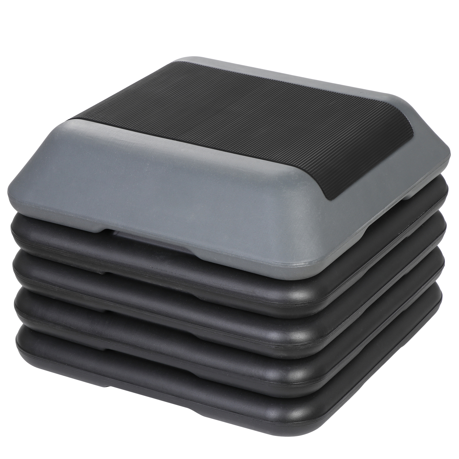 Adjustable Aerobic Step Exercise Platform Nonslip with 4 Risers Indoor Gym Home