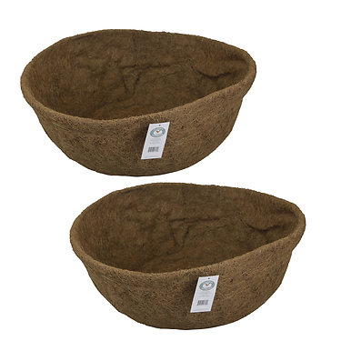 22" x 10" Hanging Basket Round Molded Coco Liner - 2 Pack