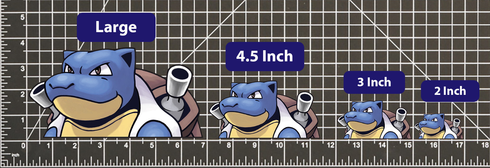 Blastoise POKEMON STICKER DECAL -Peeker Peeking- 4 Different Sizes