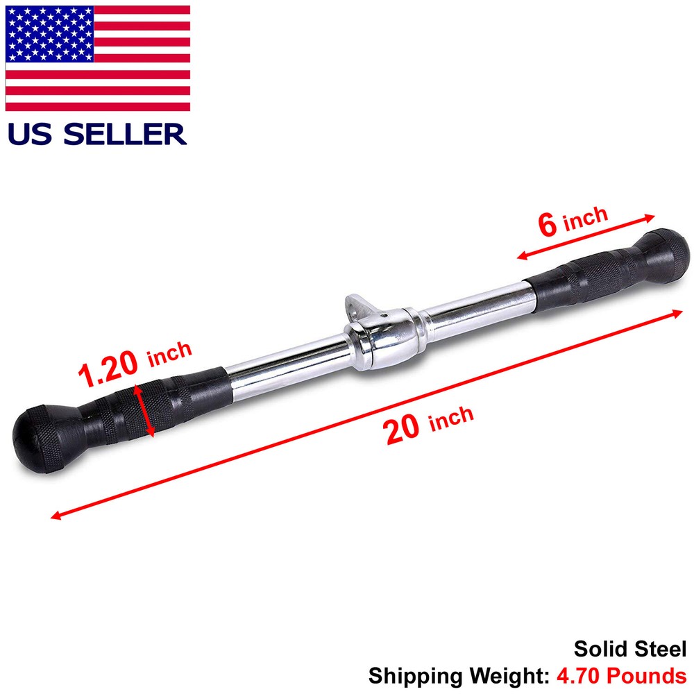 Home Gym Attachments Tricep Rope Lat Bar Press Down Cable Machine Curl Pulldown