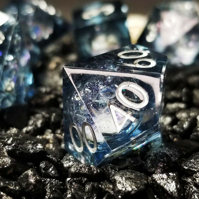 Sage's Winter Souls Liquid Core Sharp Edge Resin Dice Set