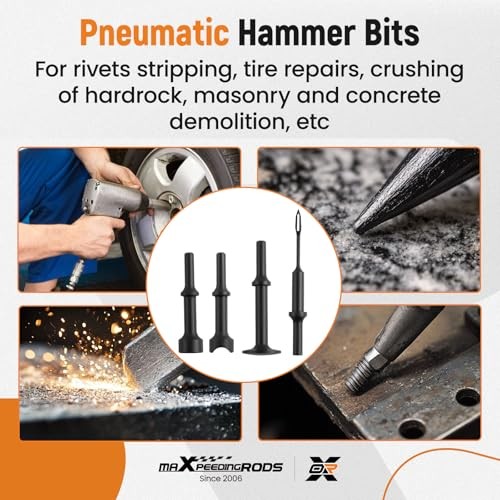 Air Hammer Chisel Kit, Multi-functional Pneumatic Hammer Set, 2100 BPM Air