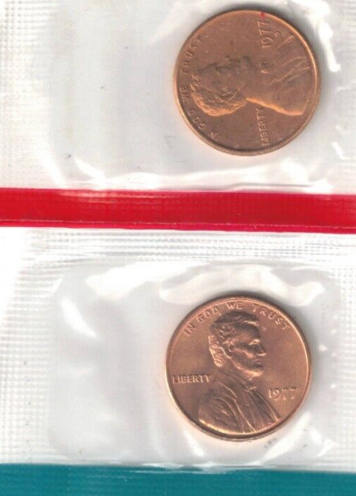 1977-P & D Brilliant Uncirculated from Mint SetTwo Lincoln cent coins!