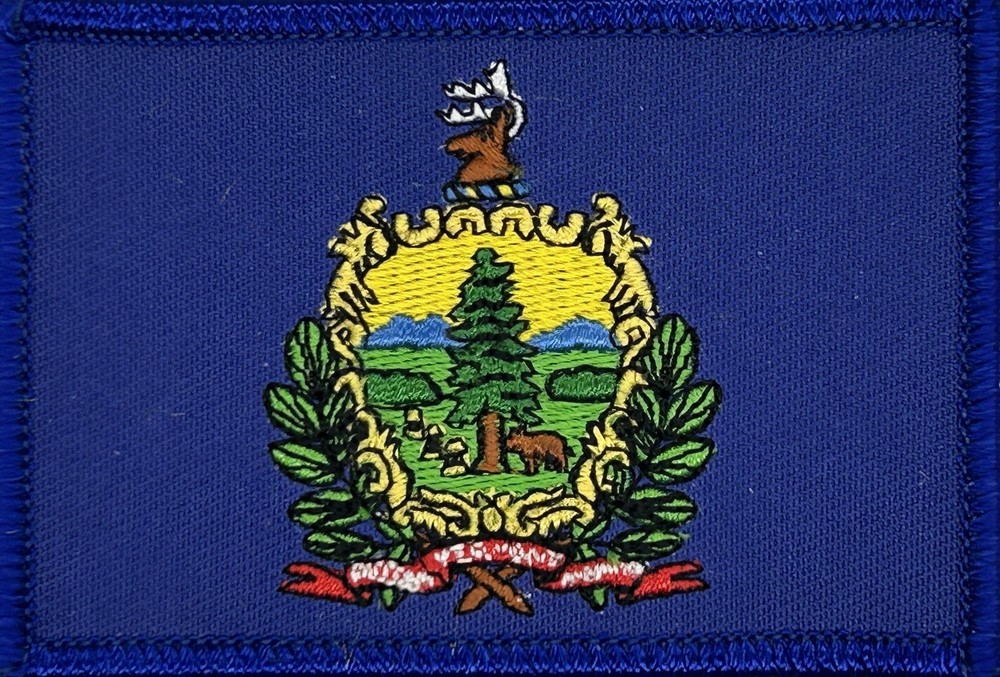VERMONT STATE FLAG EMBELEM APPLIQUE IRON ON PATCH EE-331