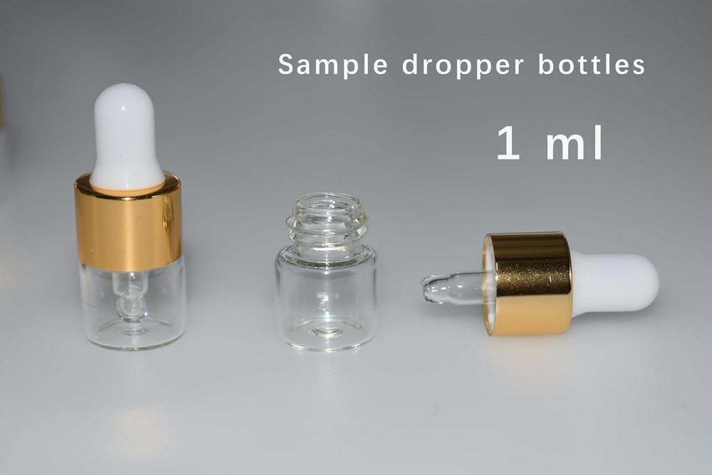 Small Dropper Bottle, 10pcs 1ml Mini Sample Bottles 1ml, Clear