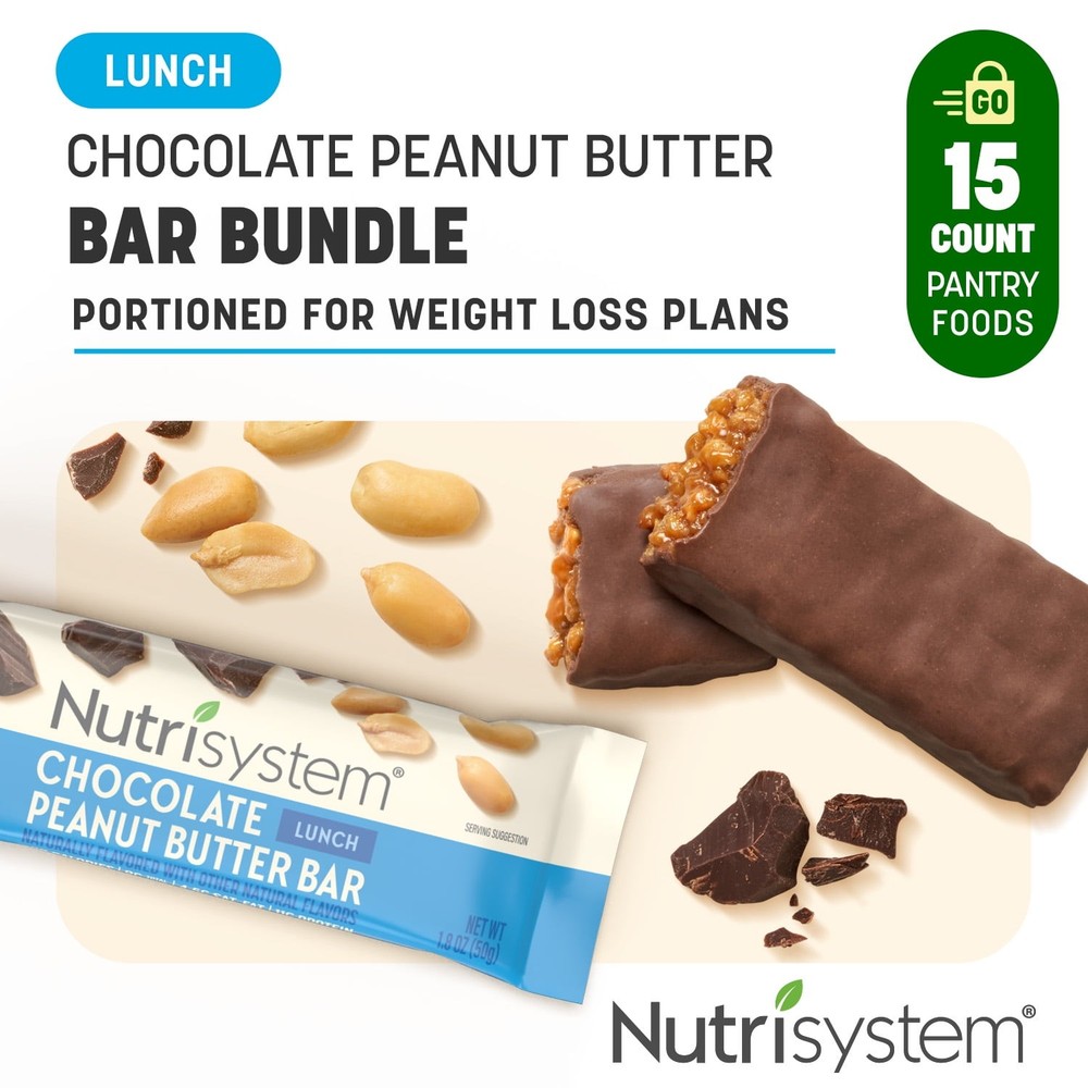 High Protein Chocolate Peanut Butter Bars for Weight Loss Snack - 15 Count Pack