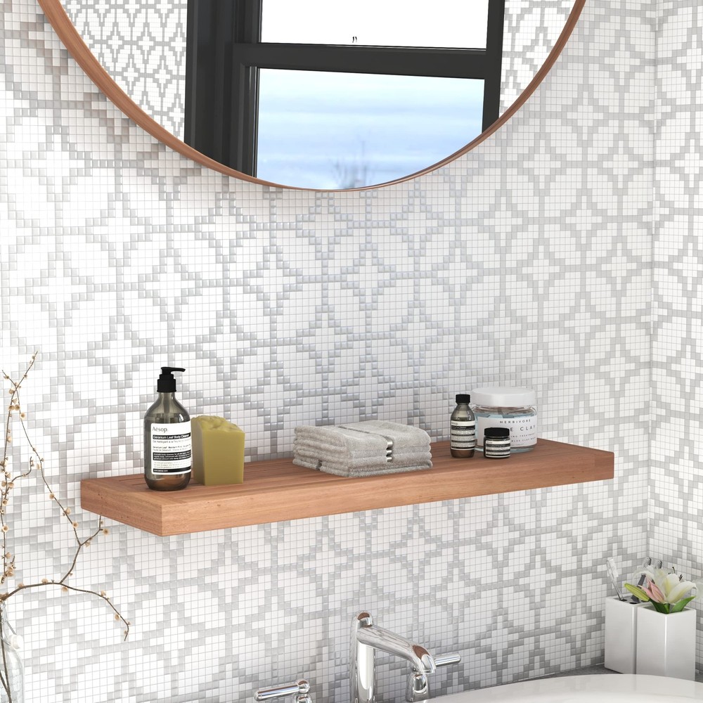 30" Moa Teak Floating Wall Shelf - 30 Inch