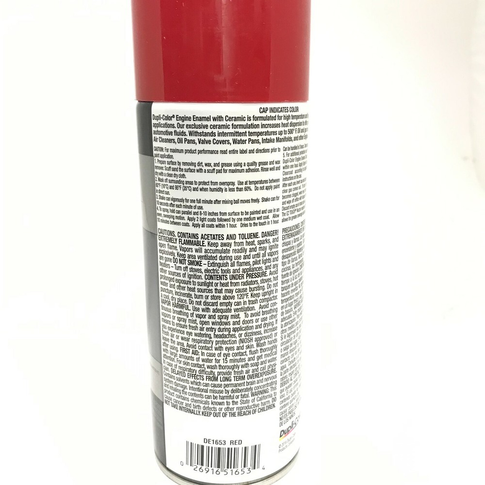 Duplicolor DE1653-3 PACK Engine Enamel with Ceramic RED color - 12 oz