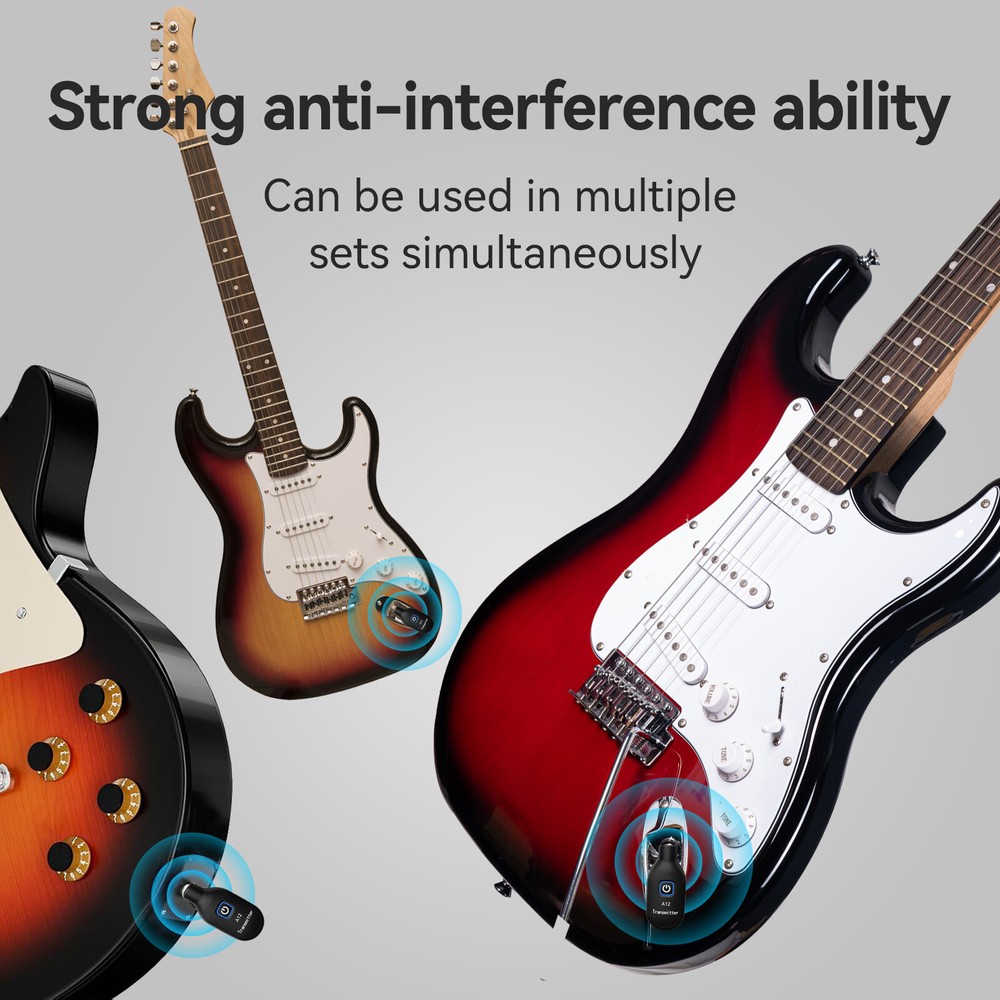 2.4GHz Mini Wireless Guitar System Rechargeable Audio Transmitter Receiver