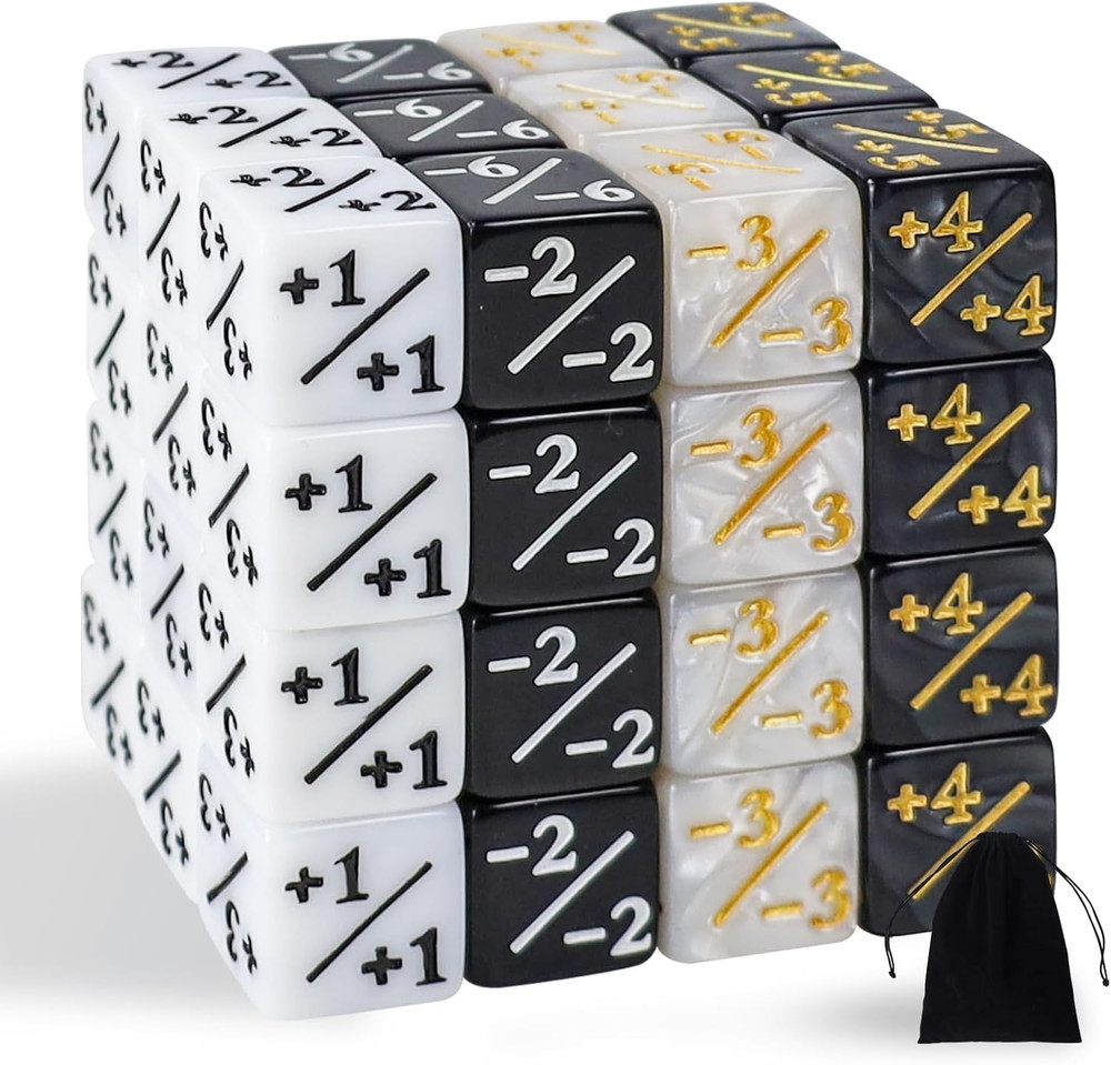 MTG Dice Counters 48 Piece Magic Gathering Token Sparkle Dice Set