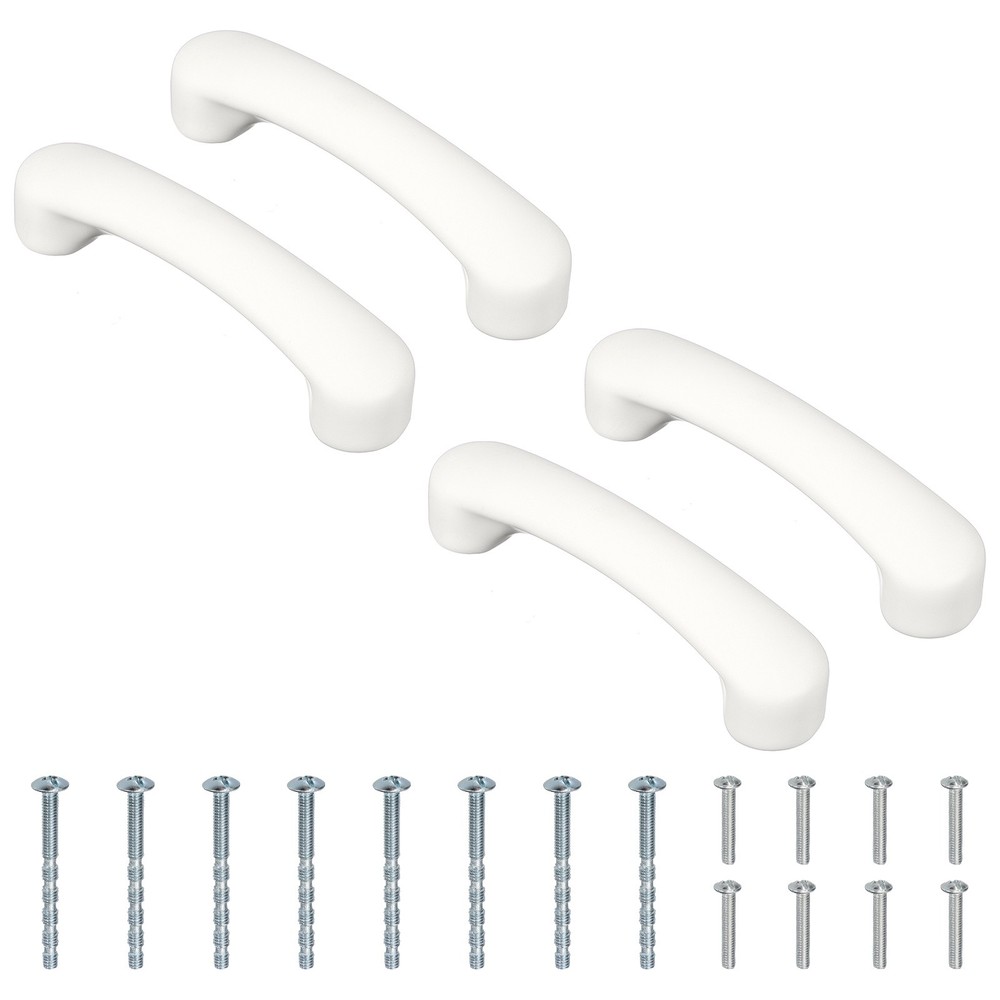 4 Pcs White Ceramic Cabinet Drawer Pulls for Kitchen Cupboard