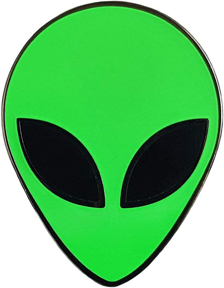 Pinsanity Green Alien Head Enamel Lapel Pin