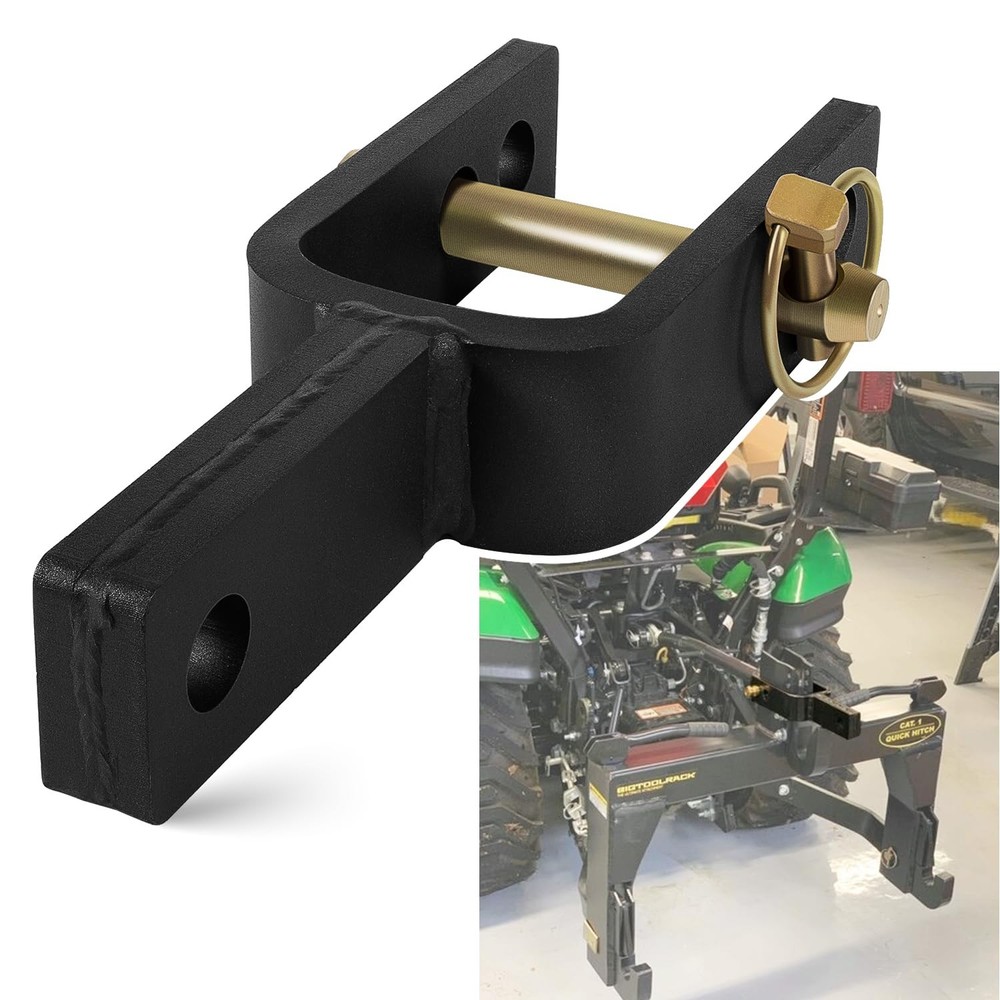 Versatile Quick Hitch Adapter Used to Adjust Top Link Bracket Movements Black