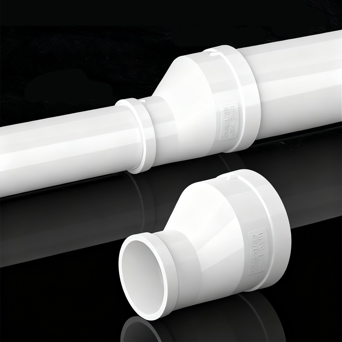 PVC Eccentric Reducer Connectors Adapter Metric Plumbing Fittings For Water Pipe